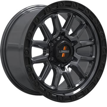 Loaded Stockton Wheels in Grey Centre Black Lip - Brixton 4x4 - Buy Online Now!